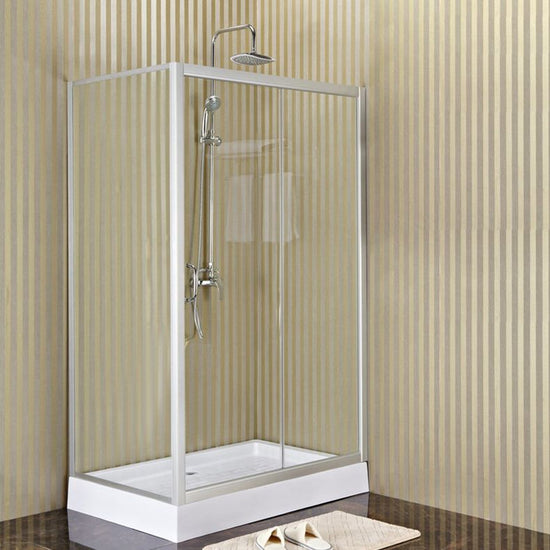 Rectangular Shower Kit Semi Frameless Tempered Glass Shower Enclosure ...