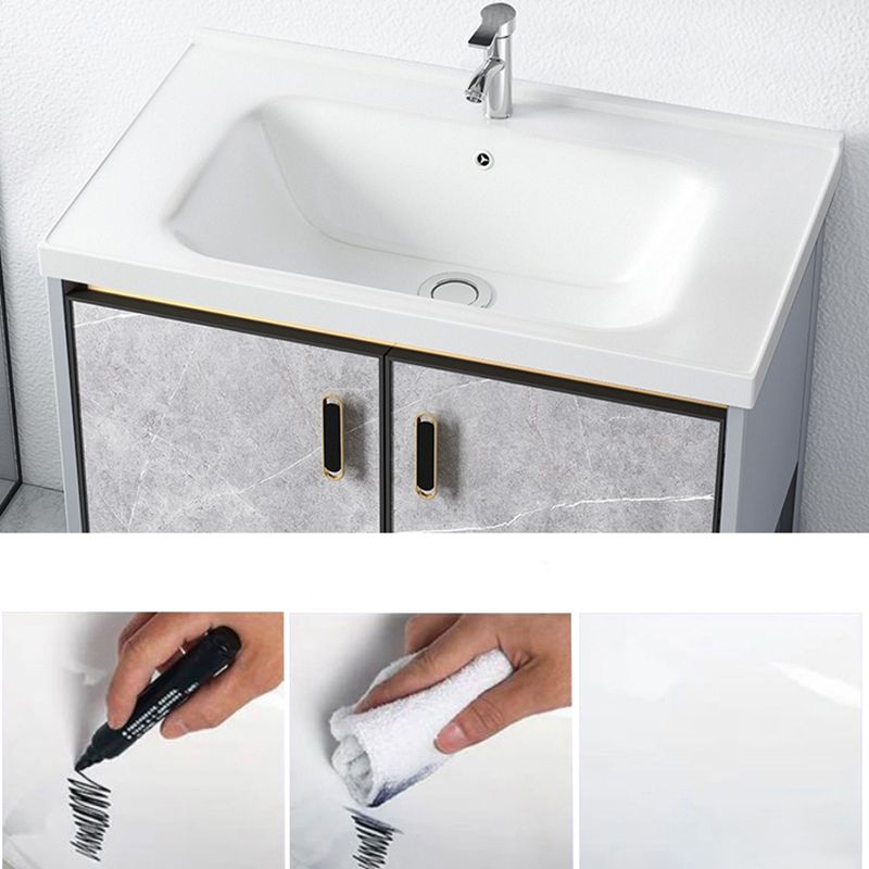 Modern Aluminium Faucet Included Bathroom Sink Vanity with Soft Close Door Clearhalo 'Bathroom Remodel & Bathroom Fixtures' 'Bathroom Vanities' 'bathroom_vanities' 'Home Improvement' 'home_improvement' 'home_improvement_bathroom_vanities' 1200x1200_c36321ae-ce05-43bd-8f29-4c5b274b023a