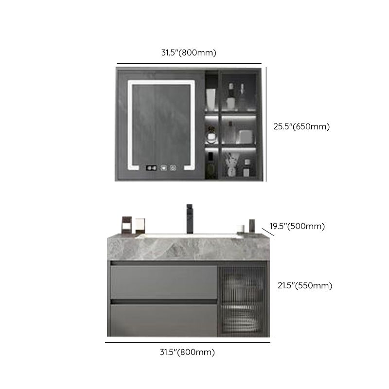 Wall Mounted Sink Vanity Solid Wood Bathroom Sink Vanity with Single Sink Clearhalo 'Bathroom Remodel & Bathroom Fixtures' 'Bathroom Vanities' 'bathroom_vanities' 'Home Improvement' 'home_improvement' 'home_improvement_bathroom_vanities' 1200x1200_c3636238-4912-4a58-a2ea-df86ea210d7d