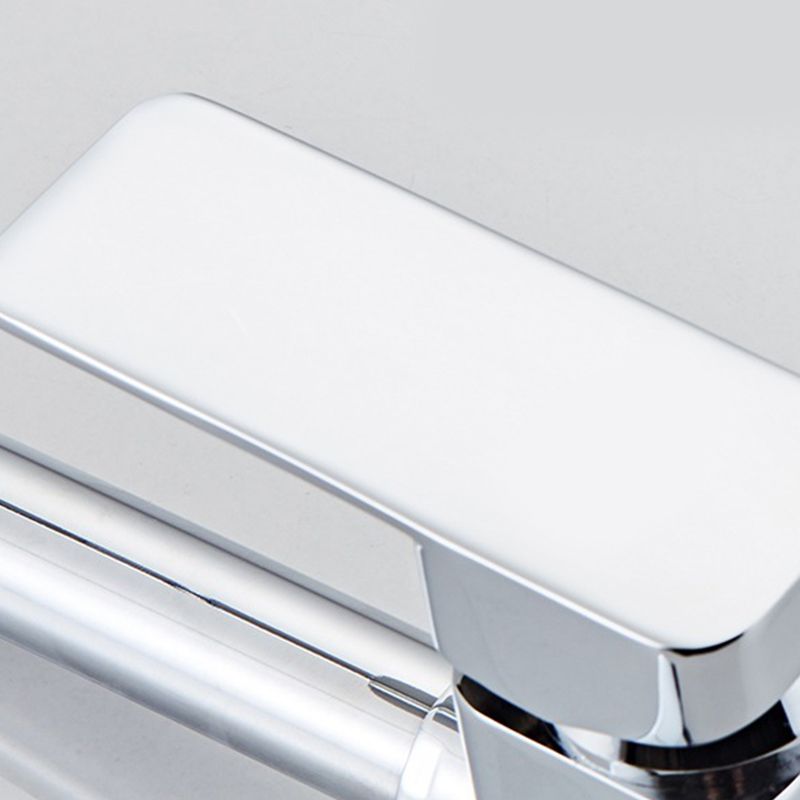 Modern Single Handle Kitchen Faucet Wall Mounted Faucet in Chrome Clearhalo 'Home Improvement' 'home_improvement' 'home_improvement_kitchen_faucets' 'Kitchen Faucets' 'Kitchen Remodel & Kitchen Fixtures' 'Kitchen Sinks & Faucet Components' 'kitchen_faucets' 1200x1200_c374b87a-b5c2-4245-83b4-eb91dc0ca058