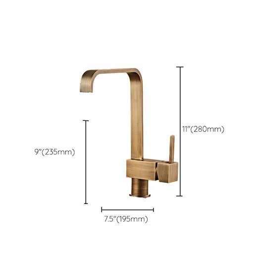 Traditional Standard Bar Faucet 1-Handle with Supply Lines Kitchen Faucet Clearhalo 'Home Improvement' 'home_improvement' 'home_improvement_kitchen_faucets' 'Kitchen Faucets' 'Kitchen Remodel & Kitchen Fixtures' 'Kitchen Sinks & Faucet Components' 'kitchen_faucets' 1200x1200_c398cea4-b16e-49e5-b26d-edb44bb8acb3