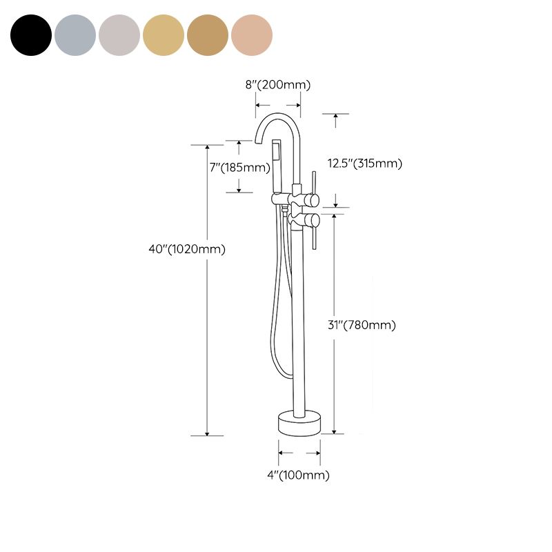 Traditional Floor Mounted Freestanding Tub Filler Double Handles Bathtub Faucet Clearhalo 'Bathroom Remodel & Bathroom Fixtures' 'Bathtub Faucets' 'bathtub_faucets' 'Home Improvement' 'home_improvement' 'home_improvement_bathtub_faucets' 1200x1200_c3c54e4d-fab4-4379-a0cd-8c1f6edd0be9