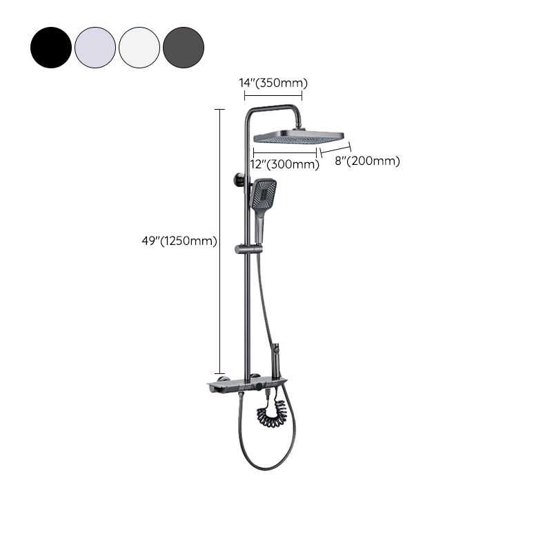 Modern Shower Set Brass Adjustable Shower Head Wall Mounted Shower Head Combo Clearhalo 'Bathroom Remodel & Bathroom Fixtures' 'Home Improvement' 'home_improvement' 'home_improvement_shower_faucets' 'Shower Faucets & Systems' 'shower_faucets' 'Showers & Bathtubs Plumbing' 'Showers & Bathtubs' 1200x1200_c3d844dd-54ff-483f-b549-ba4a821c99ce