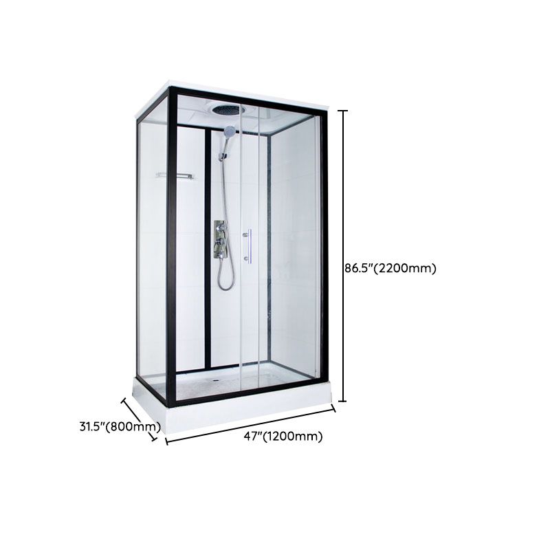 Modern Shower Kit with Base Foundation Sliding Door Shower Stall Clearhalo 'Bathroom Remodel & Bathroom Fixtures' 'Home Improvement' 'home_improvement' 'home_improvement_shower_stalls_enclosures' 'Shower Stalls & Enclosures' 'shower_stalls_enclosures' 'Showers & Bathtubs' 1200x1200_c3f57398-07db-46f5-b9ff-4e381dc3aca0