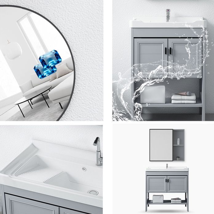 Modern Console Sink Porcelain Rectangular with Right Basin and Faucet Trough Sink Clearhalo 'Bathroom Remodel & Bathroom Fixtures' 'Bathroom Sinks & Faucet Components' 'Bathroom Sinks' 'bathroom_sink' 'Home Improvement' 'home_improvement' 'home_improvement_bathroom_sink' 1200x1200_c3fd59ba-086e-4c30-a1c4-32f07f778973