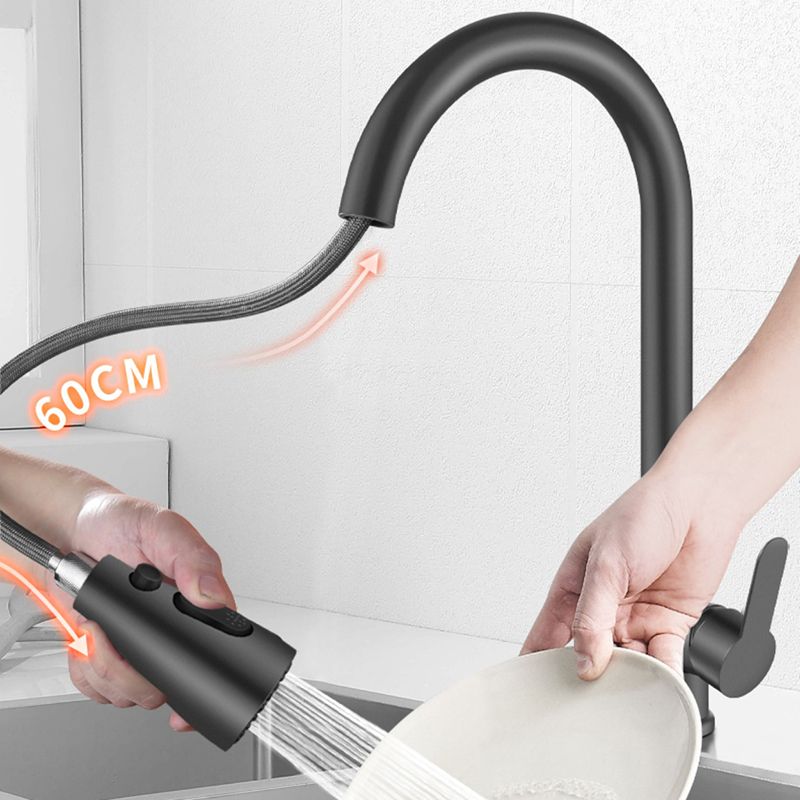 Contemporary 1-Handle Bar Faucet Pull down Sprayer Standard Kitchen Faucet Clearhalo 'Home Improvement' 'home_improvement' 'home_improvement_kitchen_faucets' 'Kitchen Faucets' 'Kitchen Remodel & Kitchen Fixtures' 'Kitchen Sinks & Faucet Components' 'kitchen_faucets' 1200x1200_c4164aff-0651-450f-81f8-8810a37172f7