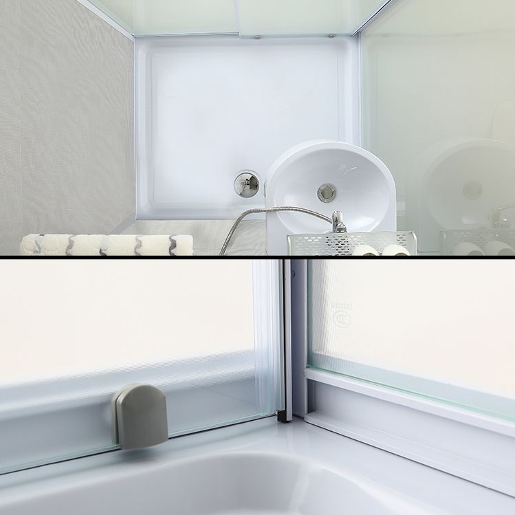 Framed Tempered Glass Shower Stall with Back Wall Panel and Shower Base Clearhalo 'Bathroom Remodel & Bathroom Fixtures' 'Home Improvement' 'home_improvement' 'home_improvement_shower_stalls_enclosures' 'Shower Stalls & Enclosures' 'shower_stalls_enclosures' 'Showers & Bathtubs' 1200x1200_c41b02ab-917f-4e91-93e1-209ec3dca875