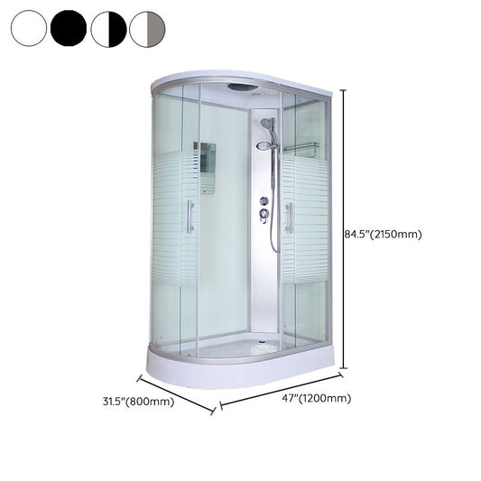 Corner Tempered Glass Shower Stall Home Round Double Sliding Shower Stall Clearhalo 'Bathroom Remodel & Bathroom Fixtures' 'Home Improvement' 'home_improvement' 'home_improvement_shower_stalls_enclosures' 'Shower Stalls & Enclosures' 'shower_stalls_enclosures' 'Showers & Bathtubs' 1200x1200_c4251899-9c7b-4ada-b96c-b97a182d0cb2