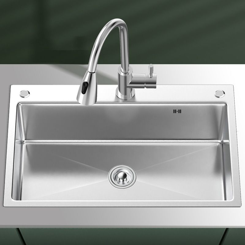 Stainless Steel Kitchen Sink Modern Kitchen Sink with Drain Assembly Clearhalo 'Home Improvement' 'home_improvement' 'home_improvement_kitchen_sinks' 'Kitchen Remodel & Kitchen Fixtures' 'Kitchen Sinks & Faucet Components' 'Kitchen Sinks' 'kitchen_sinks' 1200x1200_c437f1e4-733b-4ba1-bcb1-31ea7aeef5bb