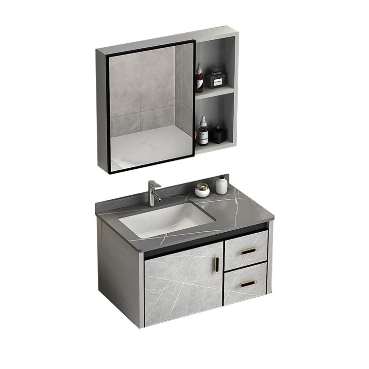 Modern Metal Sink Vanity Wood Wall Mount Faucet Included Bathroom Vanity Clearhalo 'Bathroom Remodel & Bathroom Fixtures' 'Bathroom Vanities' 'bathroom_vanities' 'Home Improvement' 'home_improvement' 'home_improvement_bathroom_vanities' 1200x1200_c4486401-d941-4f64-ac9d-06352e57a35e