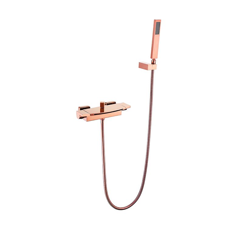 Modern Bathtub Faucet Handheld Shower Head Wall-mounted Waterfall Faucet Clearhalo 'Bathroom Remodel & Bathroom Fixtures' 'Bathtub Faucets' 'bathtub_faucets' 'Home Improvement' 'home_improvement' 'home_improvement_bathtub_faucets' 1200x1200_c4712608-ecc8-44f4-99fc-56336a84b2fe