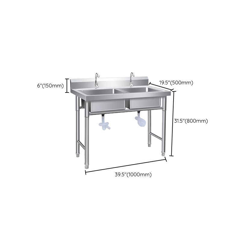 Contemporary Style Kitchen Sink All-in-one Stainless Steel Kitchen Sink Clearhalo 'Home Improvement' 'home_improvement' 'home_improvement_kitchen_sinks' 'Kitchen Remodel & Kitchen Fixtures' 'Kitchen Sinks & Faucet Components' 'Kitchen Sinks' 'kitchen_sinks' 1200x1200_c47612c6-8855-496a-9cb7-d57277f1f4a8