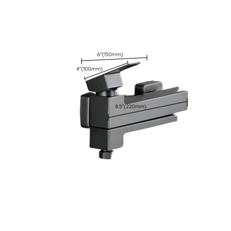 Contemporary Wall Mounted Metal Tub Filler Low Arc Lever Tub Faucet Trim Clearhalo 'Bathroom Remodel & Bathroom Fixtures' 'Bathtub Faucets' 'bathtub_faucets' 'Home Improvement' 'home_improvement' 'home_improvement_bathtub_faucets' 1200x1200_c4778c84-dc29-4ab4-86b7-6019fdeec216