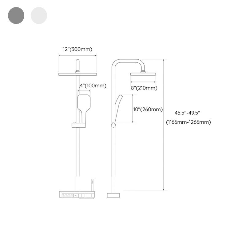 Adjustable Spray Pattern Shower System Square Wall Mounted Shower Hose Shower System Clearhalo 'Bathroom Remodel & Bathroom Fixtures' 'Home Improvement' 'home_improvement' 'home_improvement_shower_faucets' 'Shower Faucets & Systems' 'shower_faucets' 'Showers & Bathtubs Plumbing' 'Showers & Bathtubs' 1200x1200_c47bd359-79b8-4078-a5d4-23d7aa8acd8e