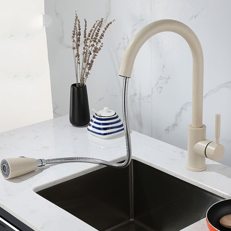 1-Handle Kitchen Faucet Pull down Sprayer with Supply Lines Bar Faucet Clearhalo 'Home Improvement' 'home_improvement' 'home_improvement_kitchen_faucets' 'Kitchen Faucets' 'Kitchen Remodel & Kitchen Fixtures' 'Kitchen Sinks & Faucet Components' 'kitchen_faucets' 1200x1200_c490ba7d-d100-40a8-843e-33fdbc0980cf