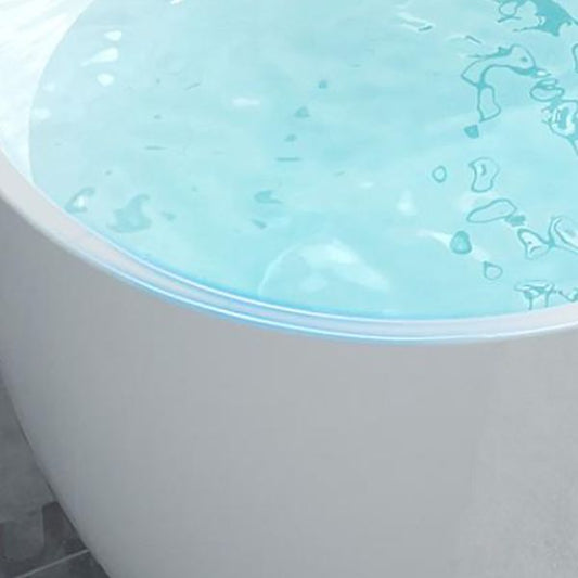 Acrylic Oval Freestanding Bath Soaking 23.23-inch Tall Bathtub in White Clearhalo 'Bathroom Remodel & Bathroom Fixtures' 'Bathtubs' 'Home Improvement' 'home_improvement' 'home_improvement_bathtubs' 'Showers & Bathtubs' 1200x1200_c492b8fa-0d13-4dc8-a54a-444f289c8f35