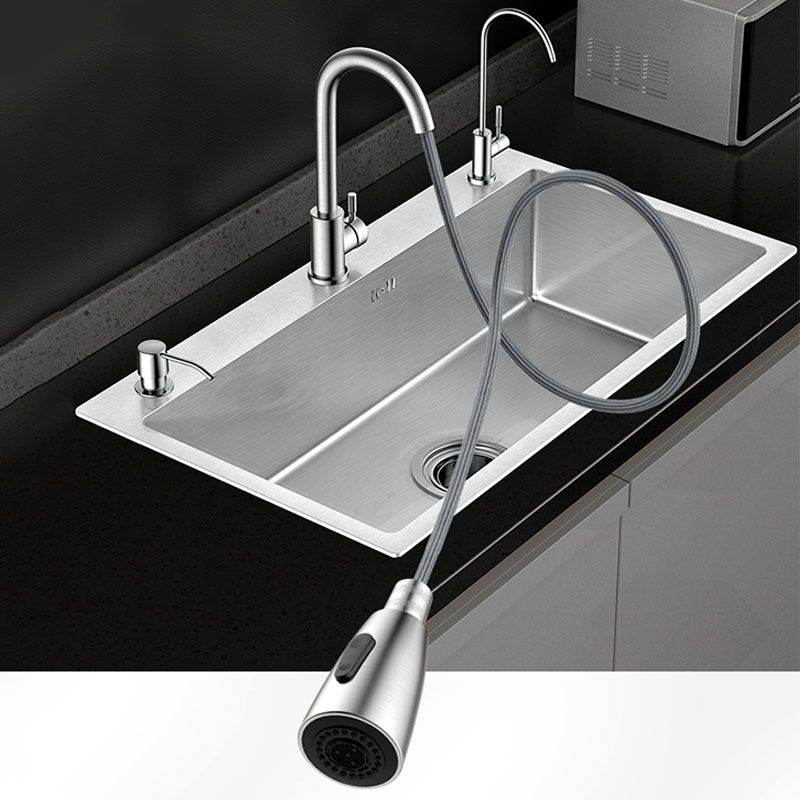 Classic Style Kitchen Sink Stainless Steel 3 Holes Kitchen Sink with Drain Strainer Kit Clearhalo 'Home Improvement' 'home_improvement' 'home_improvement_kitchen_sinks' 'Kitchen Remodel & Kitchen Fixtures' 'Kitchen Sinks & Faucet Components' 'Kitchen Sinks' 'kitchen_sinks' 1200x1200_c49e5cef-a2d3-4e34-95f1-0c008e676524