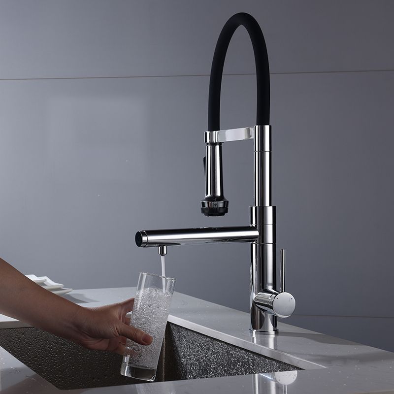 Modern Pull Down Switch Kitchen Faucet High Arch Profile Faucet Clearhalo 'Home Improvement' 'home_improvement' 'home_improvement_kitchen_faucets' 'Kitchen Faucets' 'Kitchen Remodel & Kitchen Fixtures' 'Kitchen Sinks & Faucet Components' 'kitchen_faucets' 1200x1200_c4a91c37-00fb-4ccf-8e96-167c28a964a8
