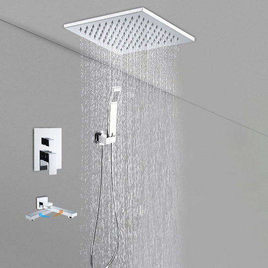 Modern Shower System Brass Adjustable Spray Pattern Ceiling Mounted Shower Combo Clearhalo 'Bathroom Remodel & Bathroom Fixtures' 'Home Improvement' 'home_improvement' 'home_improvement_shower_faucets' 'Shower Faucets & Systems' 'shower_faucets' 'Showers & Bathtubs Plumbing' 'Showers & Bathtubs' 1200x1200_c4ab452e-ff90-4b45-b728-fb39257219d6