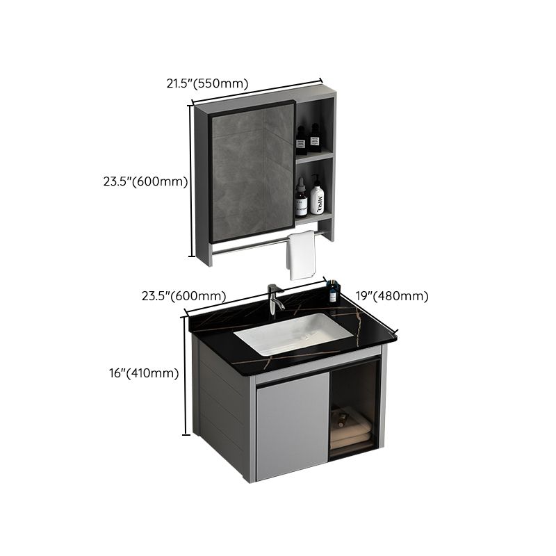 Single Bathroom Vanity Modern Gray Metal Base Wall Mount Rectangular Vanity Set Clearhalo 'Bathroom Remodel & Bathroom Fixtures' 'Bathroom Vanities' 'bathroom_vanities' 'Home Improvement' 'home_improvement' 'home_improvement_bathroom_vanities' 1200x1200_c4ae5f0d-3070-44bf-9d7b-bfeefe0f1732