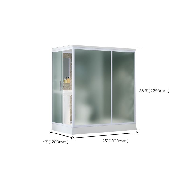 Contemporary Shower Stall Frosted Shower Stall with White Base Clearhalo 'Bathroom Remodel & Bathroom Fixtures' 'Home Improvement' 'home_improvement' 'home_improvement_shower_stalls_enclosures' 'Shower Stalls & Enclosures' 'shower_stalls_enclosures' 'Showers & Bathtubs' 1200x1200_c4b3d6d6-9050-4d28-b6f6-927f7c3d36b9