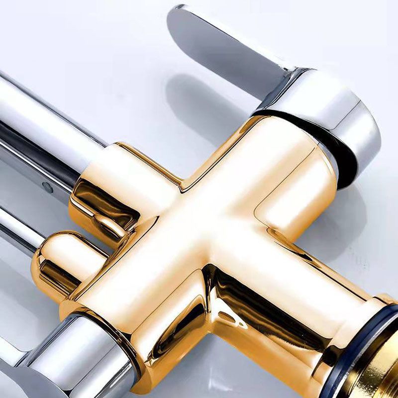 Contemporary Pull down Kitchen Faucet Double Handle High Arch 2-Function Water Filler Clearhalo 'Home Improvement' 'home_improvement' 'home_improvement_kitchen_faucets' 'Kitchen Faucets' 'Kitchen Remodel & Kitchen Fixtures' 'Kitchen Sinks & Faucet Components' 'kitchen_faucets' 1200x1200_c4b68742-1499-48a1-874d-d7f0b06a52dd