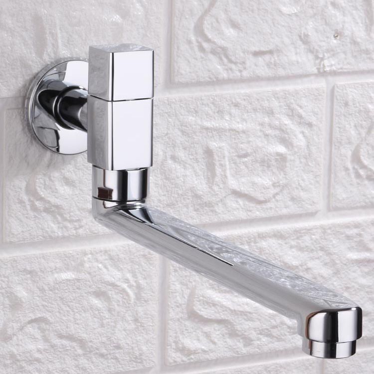 Contemporary Wall Mounted Bathroom Faucet Knob Handle Low Arc Rotatable Solid Brass Faucet Clearhalo 'Bathroom Remodel & Bathroom Fixtures' 'Bathroom Sink Faucets' 'Bathroom Sinks & Faucet Components' 'bathroom_sink_faucets' 'Home Improvement' 'home_improvement' 'home_improvement_bathroom_sink_faucets' 1200x1200_c4be2cae-f6f6-47bd-95b6-2c0415c81f22
