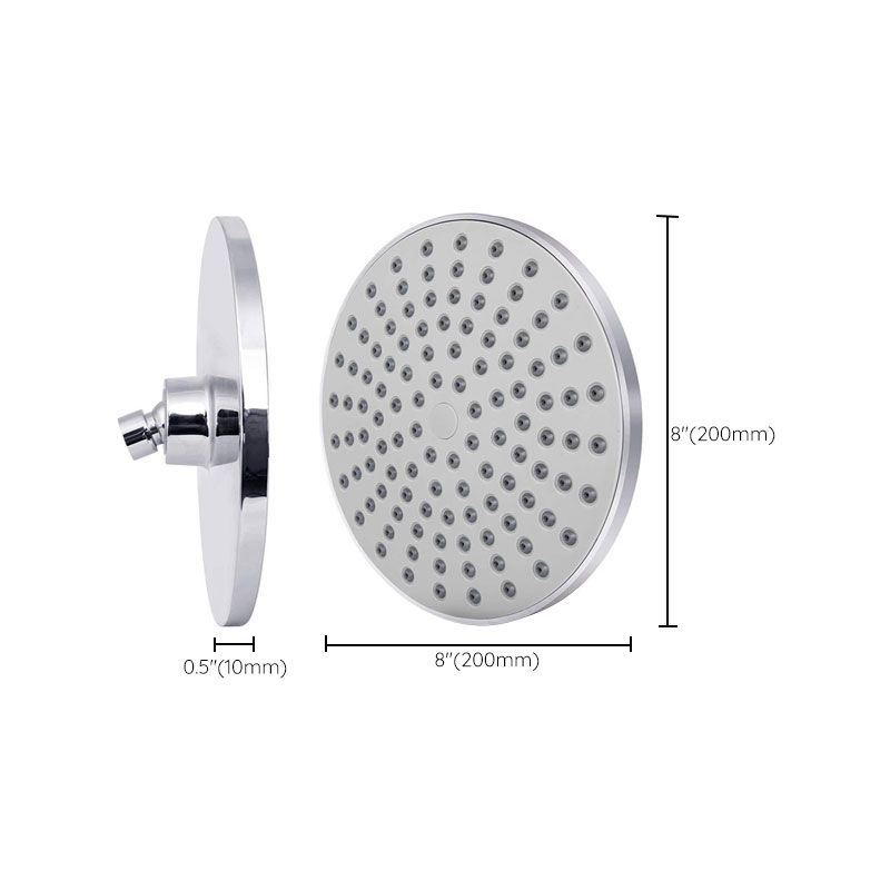 Contemporary Fixed Shower Head Round Shower Head Combo in Silver Clearhalo 'Bathroom Remodel & Bathroom Fixtures' 'Home Improvement' 'home_improvement' 'home_improvement_shower_heads' 'Shower Heads' 'shower_heads' 'Showers & Bathtubs Plumbing' 'Showers & Bathtubs' 1200x1200_c4c0452e-1017-4af2-a99c-2faba1b4ea63
