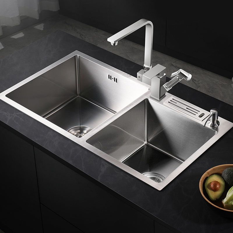 Modern Kitchen Bar Sink Stainless Steel with Basket Strainer Kitchen Sink Clearhalo 'Home Improvement' 'home_improvement' 'home_improvement_kitchen_sinks' 'Kitchen Remodel & Kitchen Fixtures' 'Kitchen Sinks & Faucet Components' 'Kitchen Sinks' 'kitchen_sinks' 1200x1200_c4c88533-8dbc-4984-a36e-615c540d2d32
