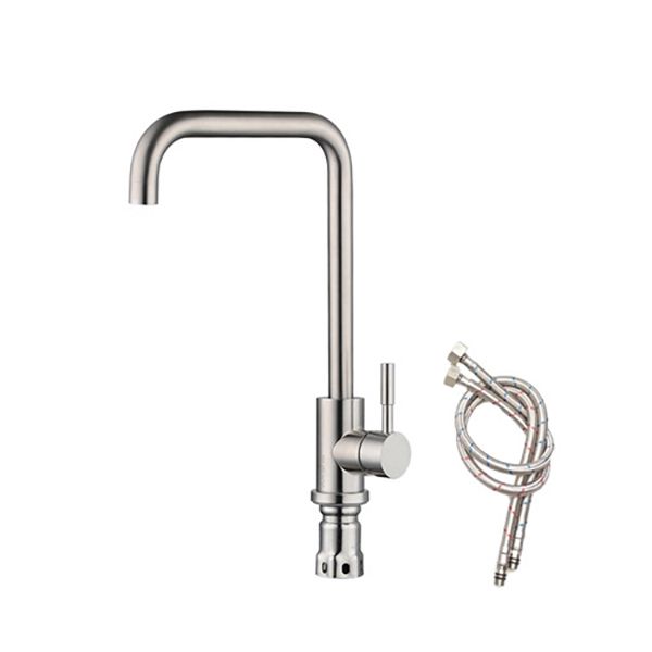 Modern Bar Faucet Stainless Steel with Handles and Supply Lines High Arch Kitchen Faucet Clearhalo 'Home Improvement' 'home_improvement' 'home_improvement_kitchen_faucets' 'Kitchen Faucets' 'Kitchen Remodel & Kitchen Fixtures' 'Kitchen Sinks & Faucet Components' 'kitchen_faucets' 1200x1200_c4d371c0-0eef-4ff8-bec9-5127a04e07ad