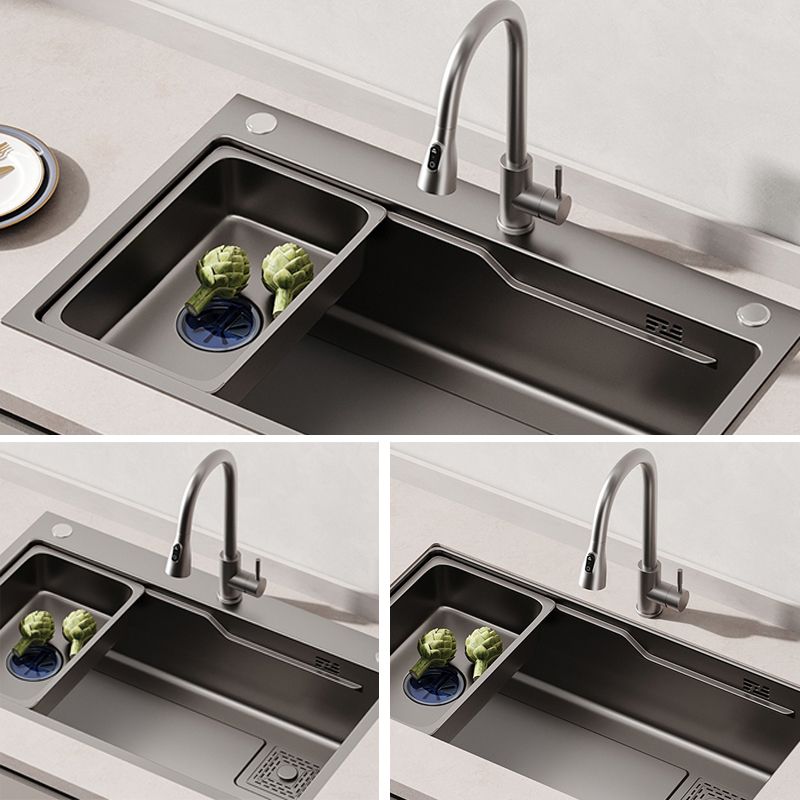 Contemporary Style Kitchen Sink Set Stainless Steel Friction Resistant Kitchen Sink Set Clearhalo 'Home Improvement' 'home_improvement' 'home_improvement_kitchen_sinks' 'Kitchen Remodel & Kitchen Fixtures' 'Kitchen Sinks & Faucet Components' 'Kitchen Sinks' 'kitchen_sinks' 1200x1200_c4f18bc7-8f4a-4fca-9a5d-ff0bf0d27caa