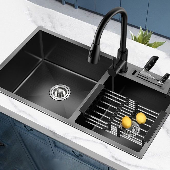 Classic Sink Stainless Steel Double Basin Workstation Sink with Faucet Clearhalo 'Home Improvement' 'home_improvement' 'home_improvement_kitchen_sinks' 'Kitchen Remodel & Kitchen Fixtures' 'Kitchen Sinks & Faucet Components' 'Kitchen Sinks' 'kitchen_sinks' 1200x1200_c4f721f2-7cb3-42b5-a4b7-337218352f17