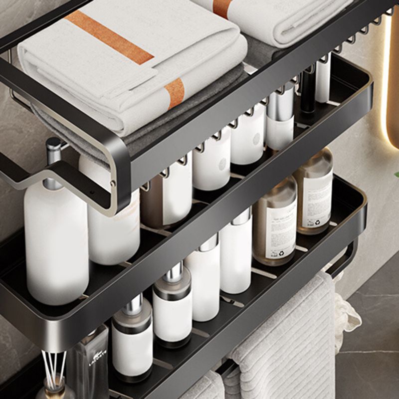 Modern Bathroom Set Matte Black Bath Shelf Towel Bar Bathroom Accessory Kit Clearhalo 'Bathroom Hardware Sets' 'Bathroom Hardware' 'Bathroom Remodel & Bathroom Fixtures' 'bathroom_hardware_sets' 'Home Improvement' 'home_improvement' 'home_improvement_bathroom_hardware_sets' 1200x1200_c4f7ad54-8626-4f24-b2da-d23712d8bdc1