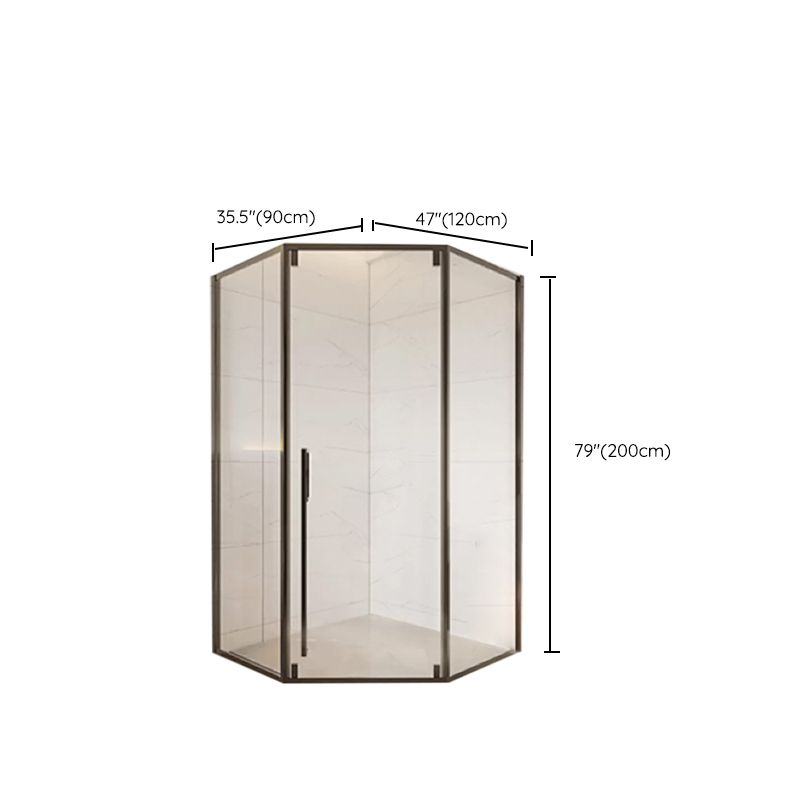 Neo-Angle Clear Tempered Shower Enclosure Framed Double Sliding Shower Kit Clearhalo 'Bathroom Remodel & Bathroom Fixtures' 'Home Improvement' 'home_improvement' 'home_improvement_shower_stalls_enclosures' 'Shower Stalls & Enclosures' 'shower_stalls_enclosures' 'Showers & Bathtubs' 1200x1200_c5097f3f-c1f4-4563-89bd-4b8340e95cf3