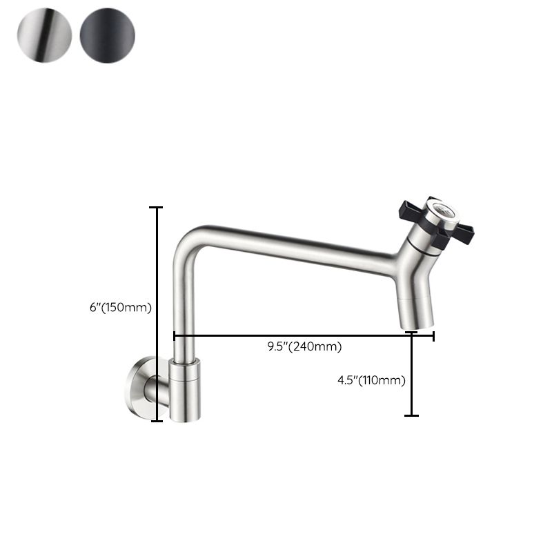 Black and Silver Faucets 1-Handle and 1-Hole Single Level Stainless Steel Bar Faucet Clearhalo 'Home Improvement' 'home_improvement' 'home_improvement_kitchen_faucets' 'Kitchen Faucets' 'Kitchen Remodel & Kitchen Fixtures' 'Kitchen Sinks & Faucet Components' 'kitchen_faucets' 1200x1200_c5110f9d-7d6a-446e-9f82-2194810ad490