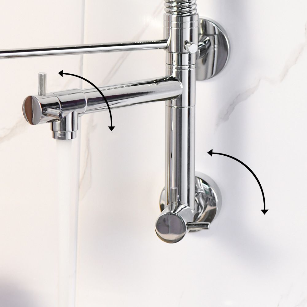 Modern Kitchen Faucet Spring Spout 1-Hole Bar Faucet in Silver Clearhalo 'Home Improvement' 'home_improvement' 'home_improvement_kitchen_faucets' 'Kitchen Faucets' 'Kitchen Remodel & Kitchen Fixtures' 'Kitchen Sinks & Faucet Components' 'kitchen_faucets' 1200x1200_c518af52-92b7-41bd-9673-5b151690abd1