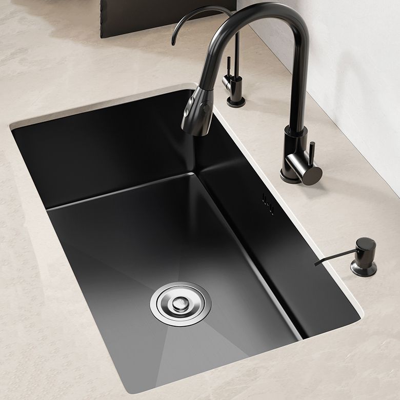 Rectangular Kitchen Sink Black Stainless Steel Single Bowl Top Mount Kitchen Sink Clearhalo 'Home Improvement' 'home_improvement' 'home_improvement_kitchen_sinks' 'Kitchen Remodel & Kitchen Fixtures' 'Kitchen Sinks & Faucet Components' 'Kitchen Sinks' 'kitchen_sinks' 1200x1200_c52bee03-bb1f-4d11-bb9b-790e64670f7d