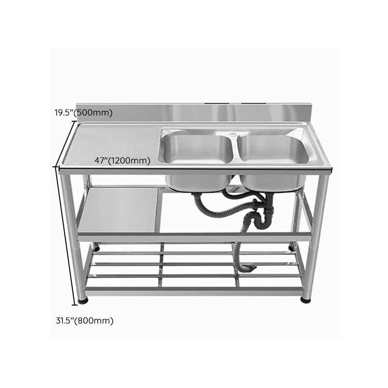 Modern Style Kitchen Sink All-in-one Stainless Steel Kitchen Sink with Drain Assembly Clearhalo 'Home Improvement' 'home_improvement' 'home_improvement_kitchen_sinks' 'Kitchen Remodel & Kitchen Fixtures' 'Kitchen Sinks & Faucet Components' 'Kitchen Sinks' 'kitchen_sinks' 1200x1200_c535f611-a411-4d5e-892b-8effe3cfe8cc
