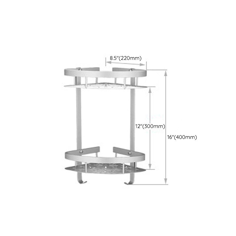 Silver Modern Bathroom Accessory Set with Bath Shelf/Towel Bar & Robe Hooks Clearhalo 'Bathroom Hardware Sets' 'Bathroom Hardware' 'Bathroom Remodel & Bathroom Fixtures' 'bathroom_hardware_sets' 'Home Improvement' 'home_improvement' 'home_improvement_bathroom_hardware_sets' 1200x1200_c5401c56-2436-47d2-9fd3-cfbce8c6a8b5