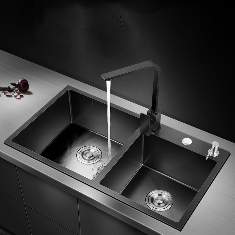 Modern Style Kitchen Sink Stainless Steel Overflow Hole Design Kitchen Double Sink Clearhalo 'Home Improvement' 'home_improvement' 'home_improvement_kitchen_sinks' 'Kitchen Remodel & Kitchen Fixtures' 'Kitchen Sinks & Faucet Components' 'Kitchen Sinks' 'kitchen_sinks' 1200x1200_c55a6378-c31b-4b0b-811e-104f87aeb559