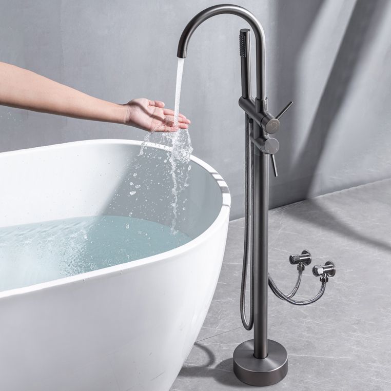 Floor Mounted Copper Freestanding Tub Filler Freestanding Rotatable Tub Filler Trim Clearhalo 'Bathroom Remodel & Bathroom Fixtures' 'Bathtub Faucets' 'bathtub_faucets' 'Home Improvement' 'home_improvement' 'home_improvement_bathtub_faucets' 1200x1200_c5651b7f-8316-4147-b5e4-3f29cb64b27c