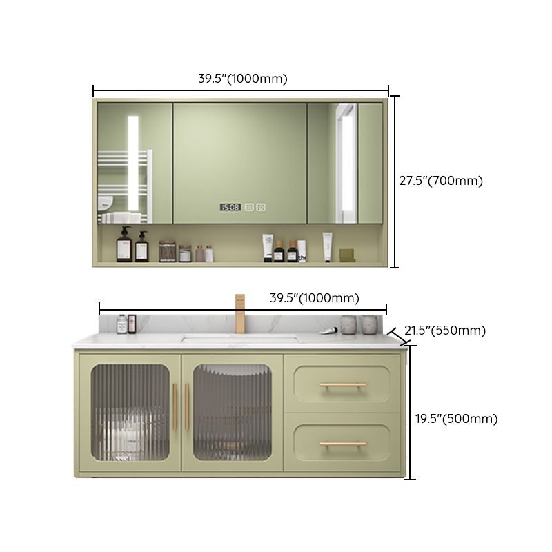 Double Sink Bath Vanity 2 Drawers Wall Mount Rectangle Vanity Set with Mirror Clearhalo 'Bathroom Remodel & Bathroom Fixtures' 'Bathroom Vanities' 'bathroom_vanities' 'Home Improvement' 'home_improvement' 'home_improvement_bathroom_vanities' 1200x1200_c5663214-54fa-4474-a755-6ca0131cdf06