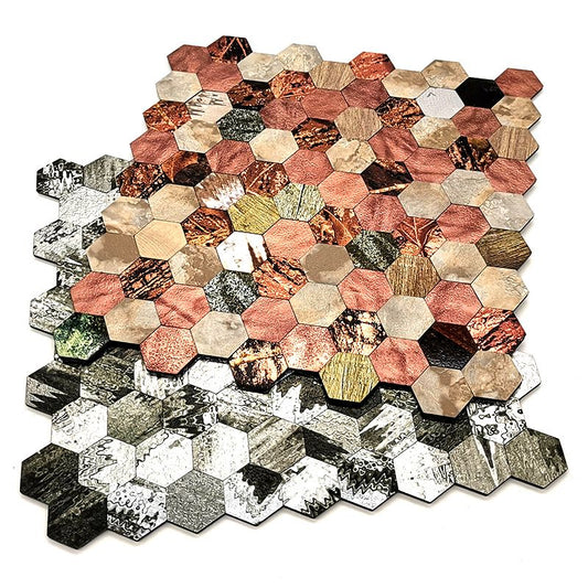 Water Resistant Peel & Stick Tile Hexagonal Mosaic Tile for Backsplash Wall Clearhalo 'Flooring 'Home Improvement' 'home_improvement' 'home_improvement_peel_stick_blacksplash' 'Peel & Stick Backsplash Tile' 'peel_stick_blacksplash' 'Walls & Ceilings' Walls and Ceiling' 1200x1200_c5772bd4-a98c-4d94-ab47-3266695fb28a