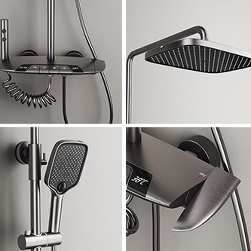 Modern Shower Head Combo Brass Swivel Slide Bar Included Wall Mounted Shower System Clearhalo 'Bathroom Remodel & Bathroom Fixtures' 'Home Improvement' 'home_improvement' 'home_improvement_shower_faucets' 'Shower Faucets & Systems' 'shower_faucets' 'Showers & Bathtubs Plumbing' 'Showers & Bathtubs' 1200x1200_c57a7705-2b09-4d29-ad43-822b9a4d7d3d