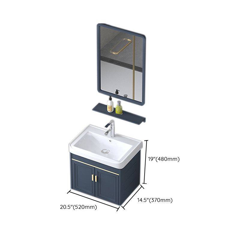 Modern Wall-Mounted Sink Vanity Blue Wall Mount Vanity Cabinet Clearhalo 'Bathroom Remodel & Bathroom Fixtures' 'Bathroom Vanities' 'bathroom_vanities' 'Home Improvement' 'home_improvement' 'home_improvement_bathroom_vanities' 1200x1200_c57d5cfd-af1e-4250-83aa-ed0b34cfdd14