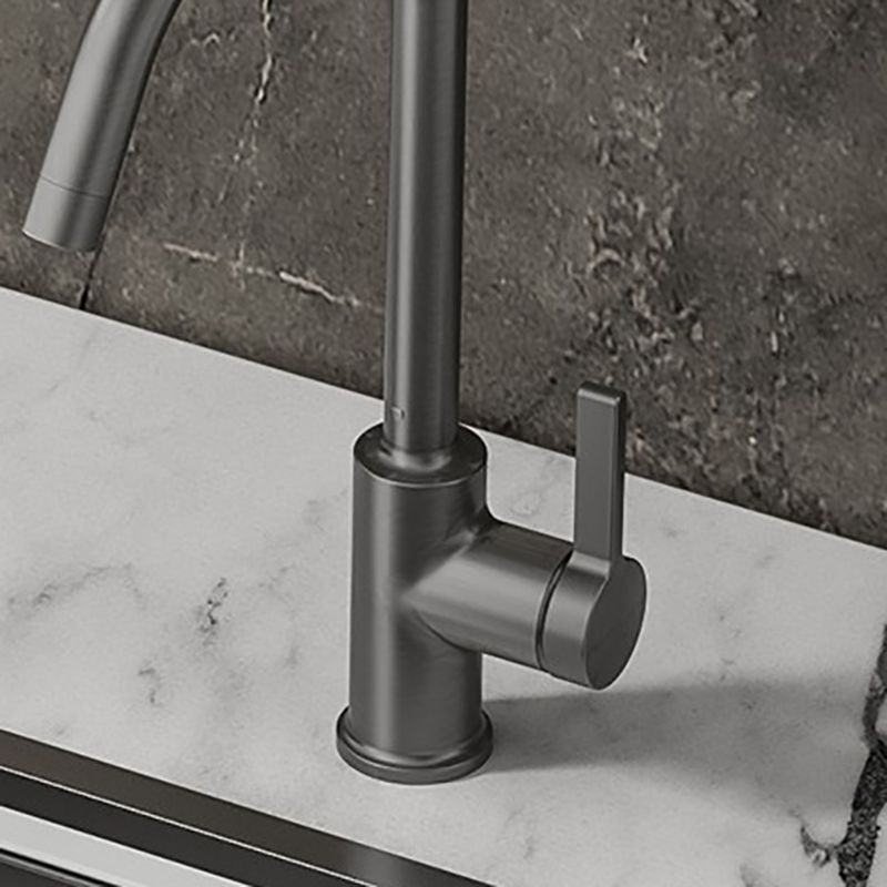 Modern Style Bar Faucet Copper Lever Handle Gooseneck Bar Faucet Clearhalo 'Home Improvement' 'home_improvement' 'home_improvement_kitchen_faucets' 'Kitchen Faucets' 'Kitchen Remodel & Kitchen Fixtures' 'Kitchen Sinks & Faucet Components' 'kitchen_faucets' 1200x1200_c57f9022-69f6-4dd2-aa4e-dfda1e4778d4