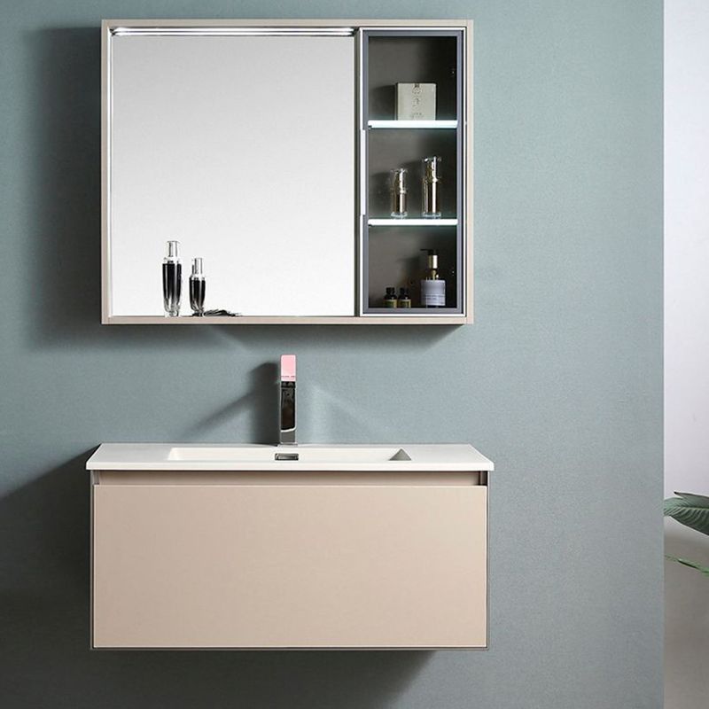 Contemporary Wooden Vanity Cabinet Mirror Bathroom Vanity Set with Storage Shelving Clearhalo 'Bathroom Remodel & Bathroom Fixtures' 'Bathroom Vanities' 'bathroom_vanities' 'Home Improvement' 'home_improvement' 'home_improvement_bathroom_vanities' 1200x1200_c58d4b7e-0ca0-40f9-8706-b1a23bb8d284