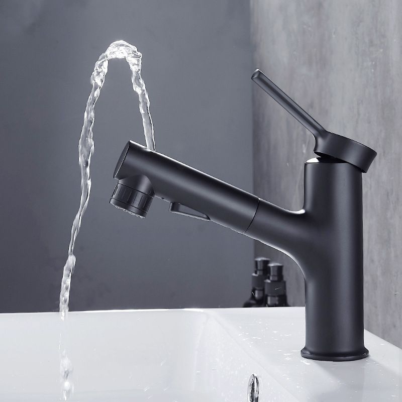 Contemporary Sink Faucet Pull-out Vessel Sink Faucet with Lever Handle Clearhalo 'Bathroom Remodel & Bathroom Fixtures' 'Bathroom Sink Faucets' 'Bathroom Sinks & Faucet Components' 'bathroom_sink_faucets' 'Home Improvement' 'home_improvement' 'home_improvement_bathroom_sink_faucets' 1200x1200_c5b54052-86e2-4e8f-a698-d73d3231c5c7