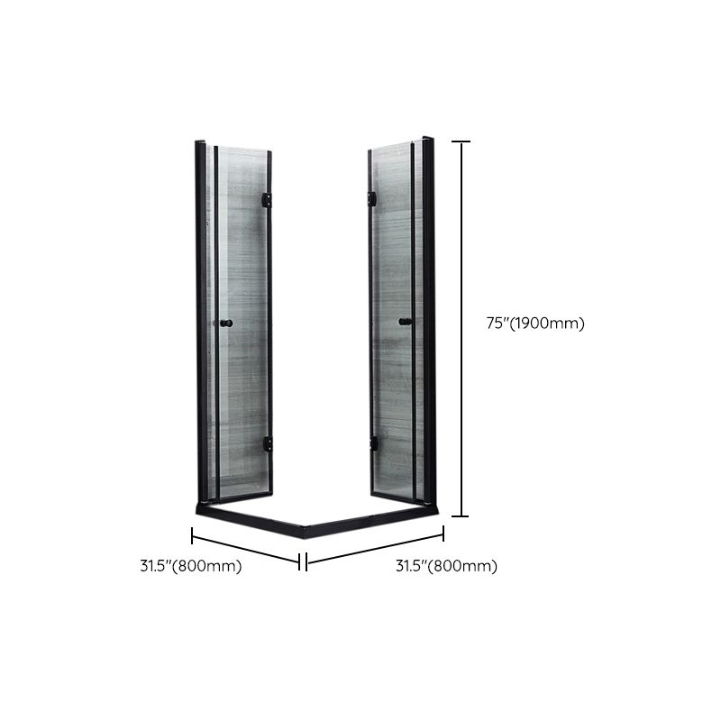 Semi Frameless Tempered Glass Shower Screen Folding Shower Door Clearhalo 'Bathroom Remodel & Bathroom Fixtures' 'Home Improvement' 'home_improvement' 'home_improvement_shower_tub_doors' 'Shower and Tub Doors' 'shower_tub_doors' 'Showers & Bathtubs' 1200x1200_c5b80f0f-bb92-4f01-9288-163cb24769f4