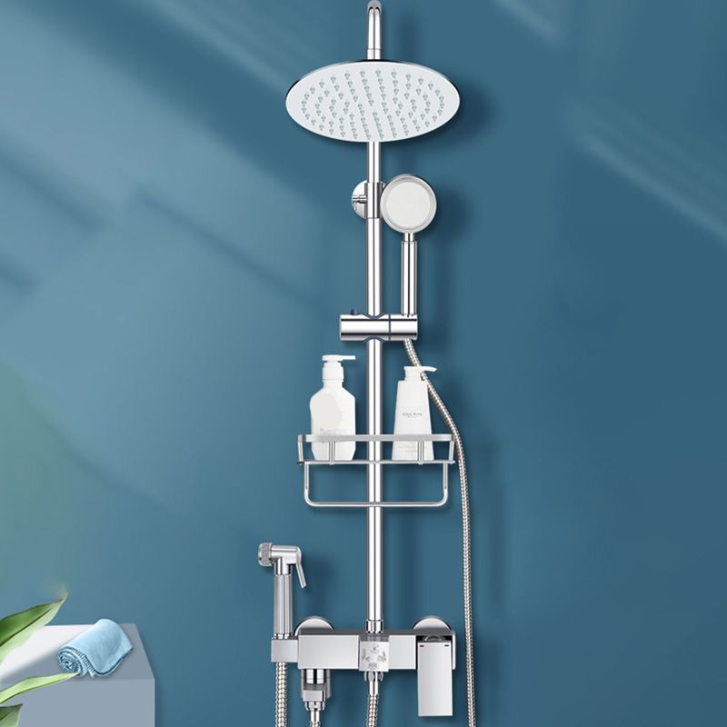 Modern Shower System Handle Lever Wall Mounted Spot Resist Copper Shower System Clearhalo 'Bathroom Remodel & Bathroom Fixtures' 'Home Improvement' 'home_improvement' 'home_improvement_shower_faucets' 'Shower Faucets & Systems' 'shower_faucets' 'Showers & Bathtubs Plumbing' 'Showers & Bathtubs' 1200x1200_c5d0fbb7-12e5-4a4d-8fb7-ba5b39c17ce8